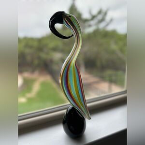 Multicolor Murano Glass Art Sculpture - Bird